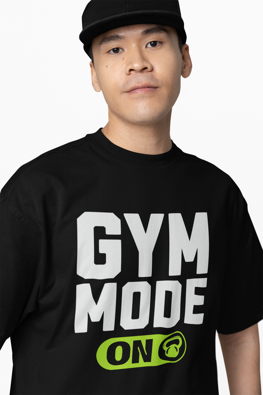 Gym Mode On Oversized T-Shirt Bold Fitness Streetwear