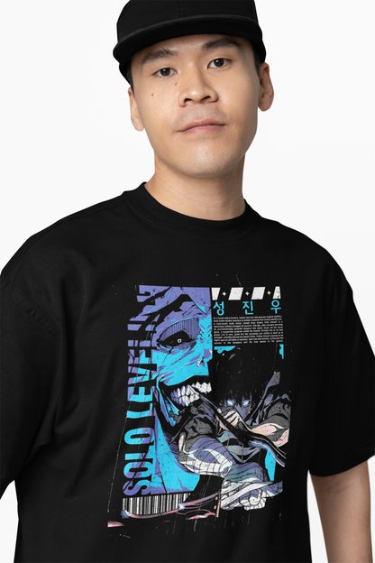 Solo Leveling Oversized T-Shirt Anime Streetwear Casual Tee