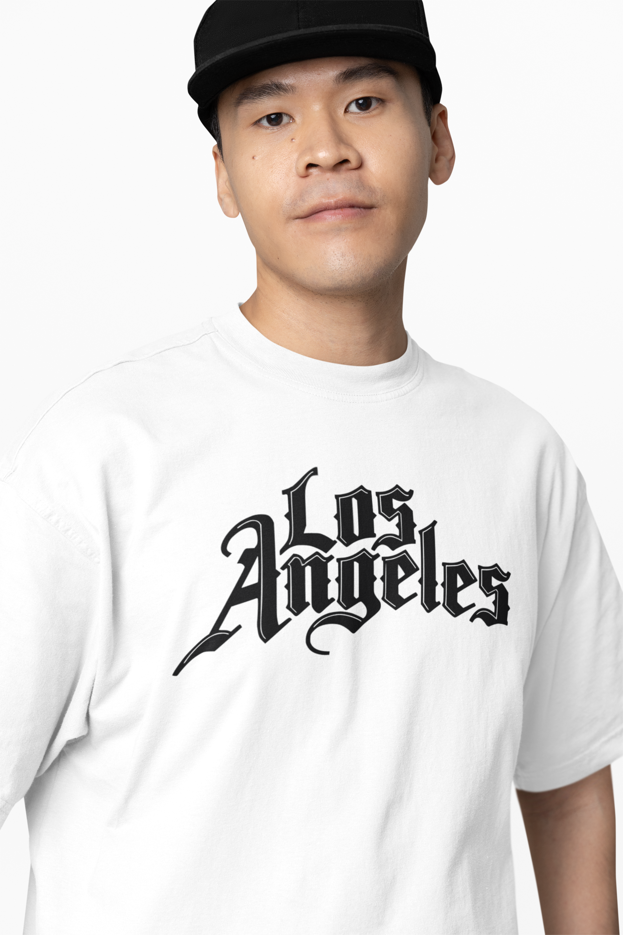 La Angeles Text Oversized T-Shirts