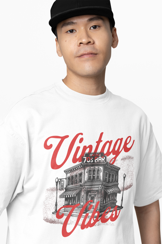 Vintage 70's Bar Oversized T-Shirt for Retro Streetwear Style