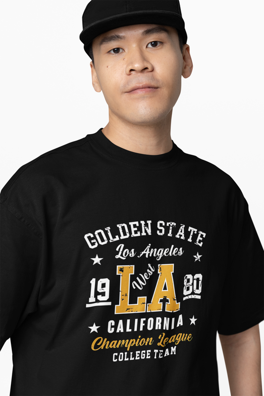 La Golden State Oversized T-Shirts Stylish Casual Graphic Wear