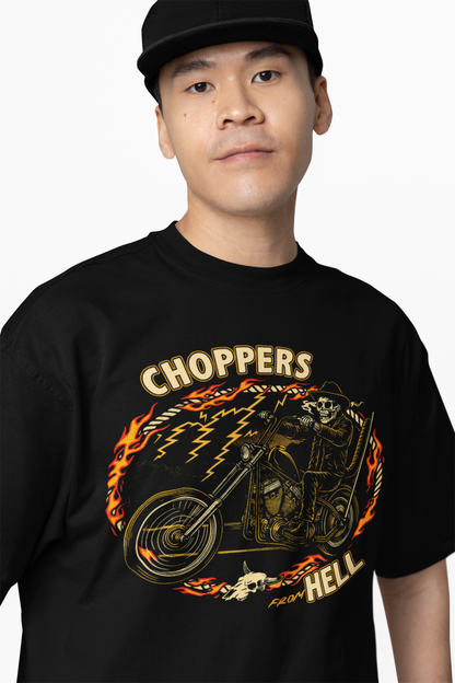 Choppers Hell Oversized T-Shirts – Bold Biker Streetwear Style