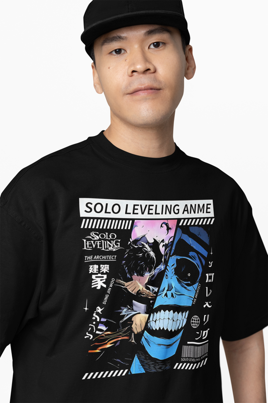 Webtoon Black Oversized T-Shirt for Bold Casual Street Style