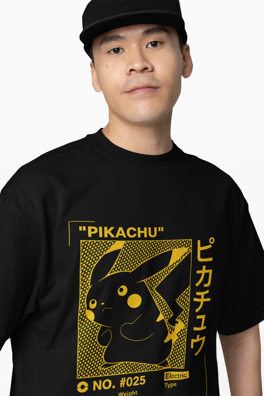 Pikachu Type Black Oversized T-Shirt