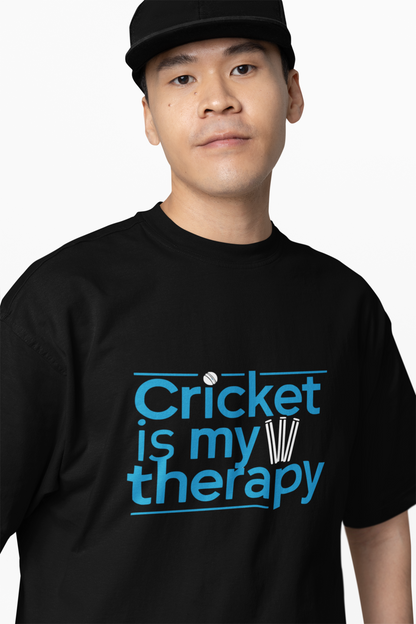 Cricket Is My Therapy Oversized T-Shirts
