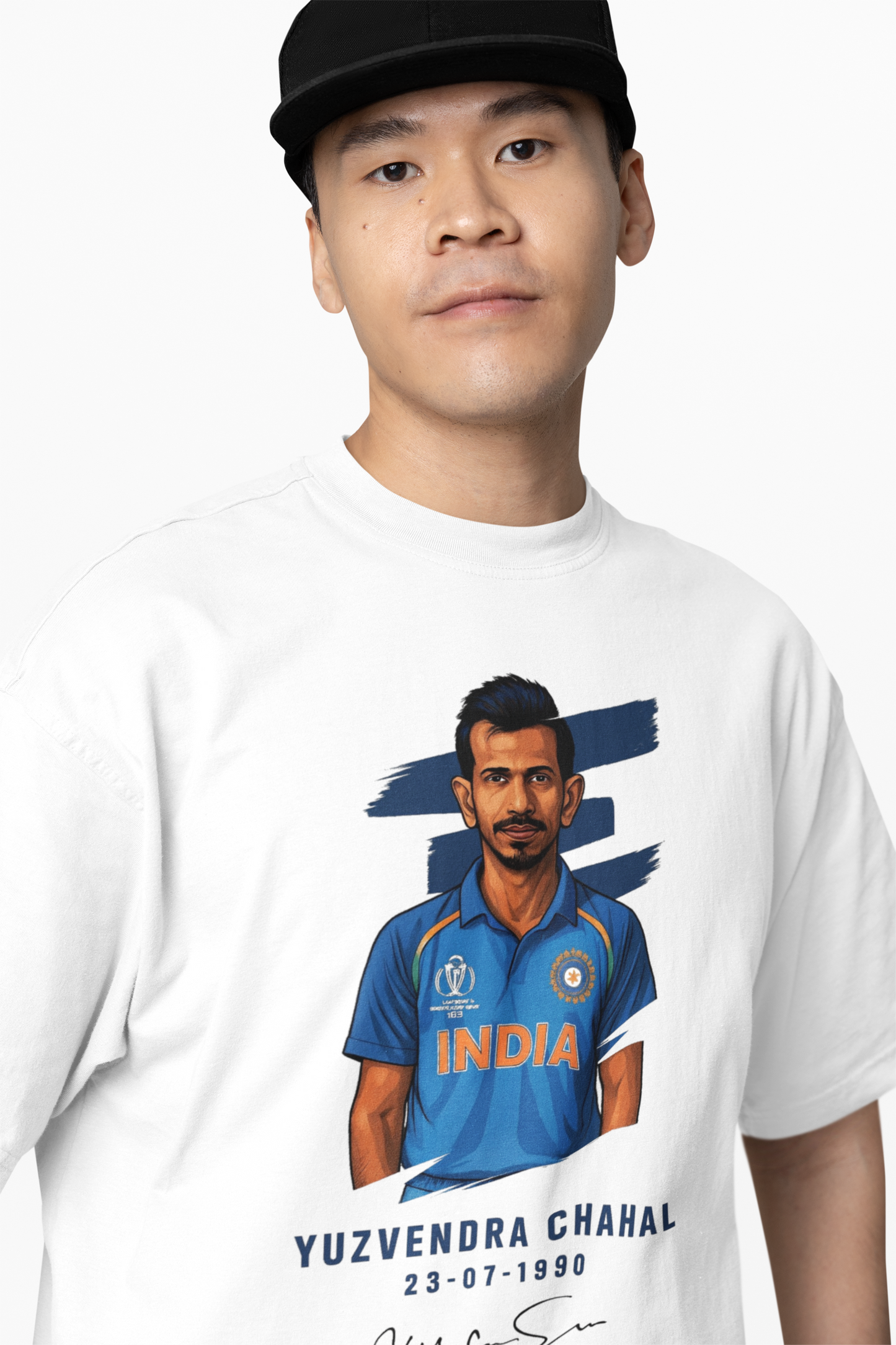 Chahal Autograph Oversized T-Shirt Cricket Fan Style Tee