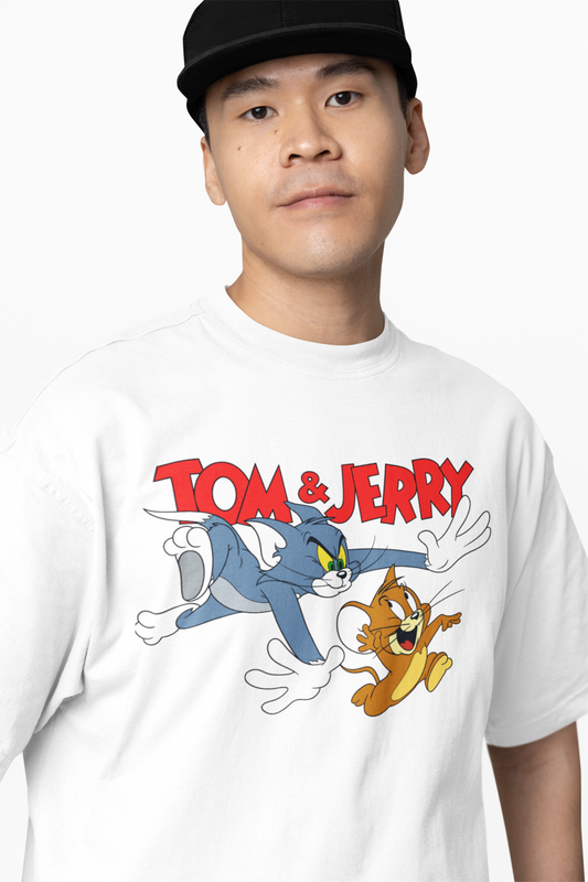 Tom And Jerry Fight Oversized T-Shirts