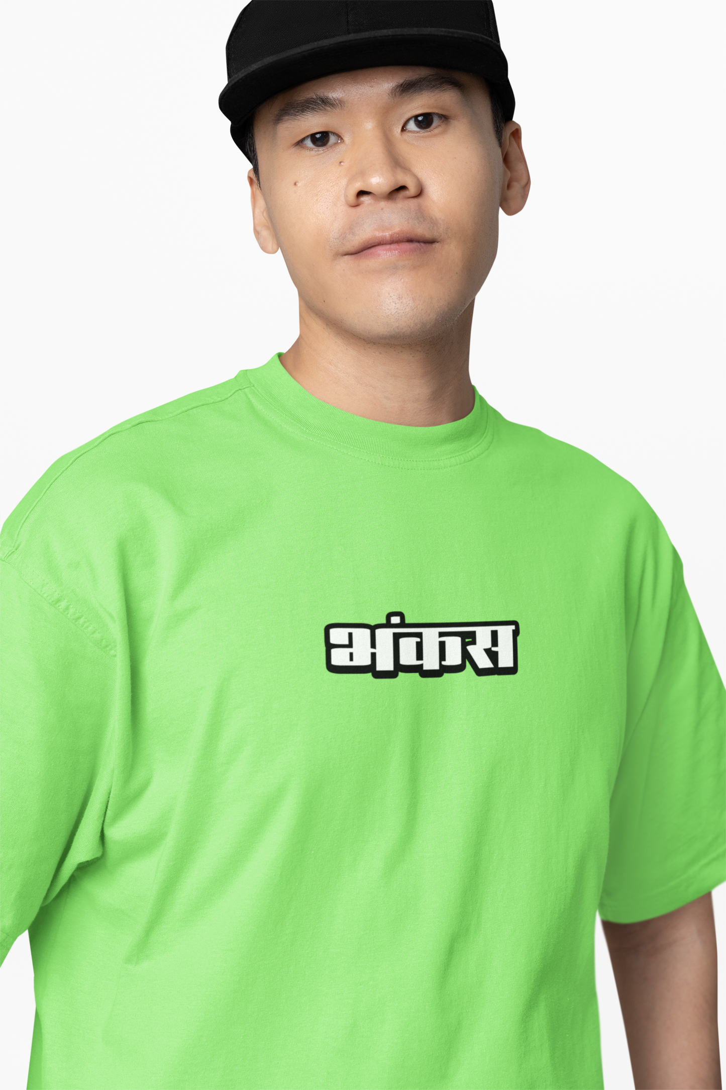 Bhankas Marathi Oversized T-Shirt Bold Marathi Graphic Tee