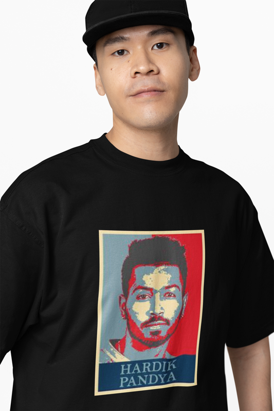 Pandya  Portrait Oversized T-Shirts
