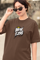 Weakness Half Sleeve Brown Oversized T-Shirt for Women by Hello Swanky