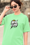 Weakness Half Sleeve Saga Green Oversized T-Shirt for Women by Hello Swanky