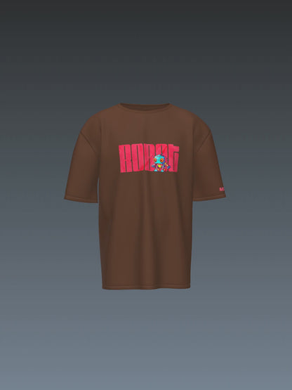 Mini Robot Brown Unisex Oversized Special Edition Tee Shirt