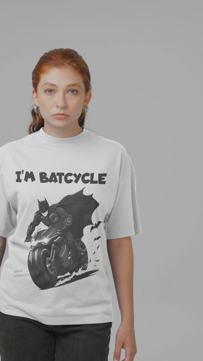 I'M Batcycle T-Shirt Oversized Fit with Bold Batcycle Design