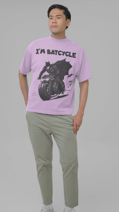 I'M Batcycle T-Shirt Oversized Fit with Bold Batcycle Design