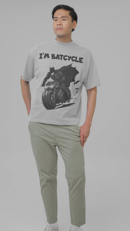 I'M Batcycle T-Shirt Oversized Fit with Bold Batcycle Design