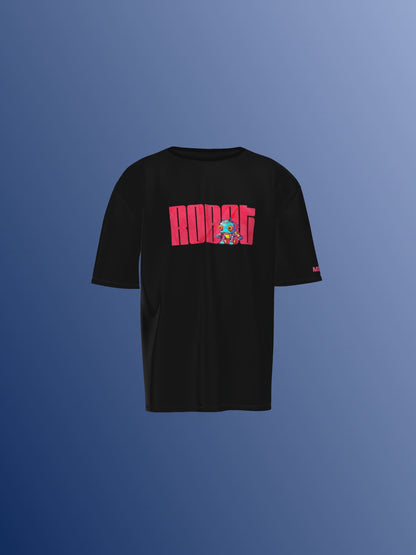 Mini Robot Black Unisex Oversized Special Edition Tee Shirt