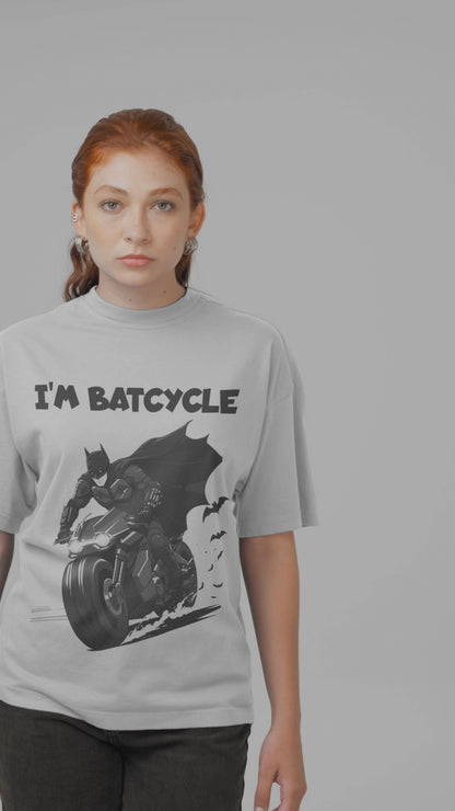 I'M Batcycle T-Shirt Oversized Fit with Bold Batcycle Design