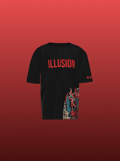 Illusion Black Unisex T-Shirt Trendy Oversized Special Edition