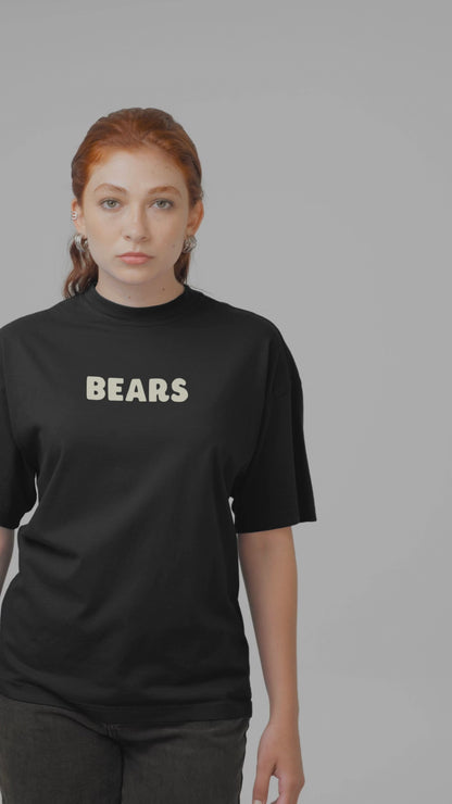 Three Bears Oversized T-Shirt Cute Cartoon Graphic Tee Fits