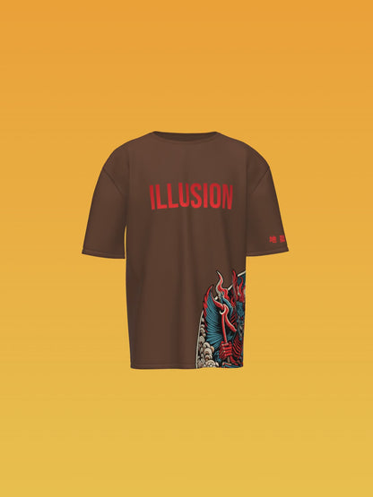 Illusion Brown Unisex T-Shirt Trendy Oversized Special Edition