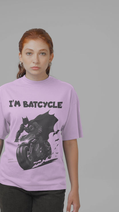 I'M Batcycle T-Shirt Oversized Fit with Bold Batcycle Design
