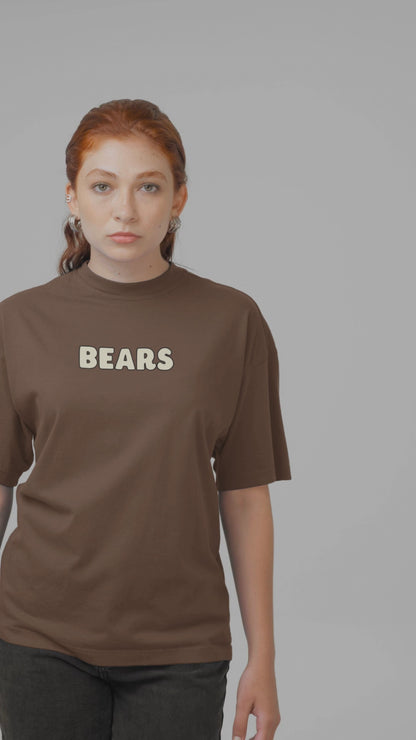 Three Bears Oversized T-Shirt Cute Cartoon Graphic Tee Fits