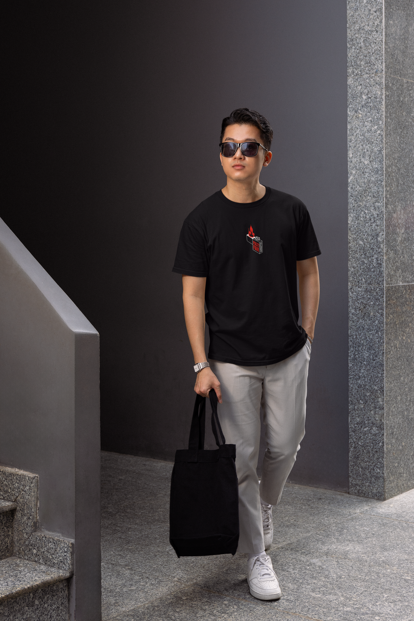 Fire Fail Half Sleeve Black T-Shirt for Men – Casual Wear
