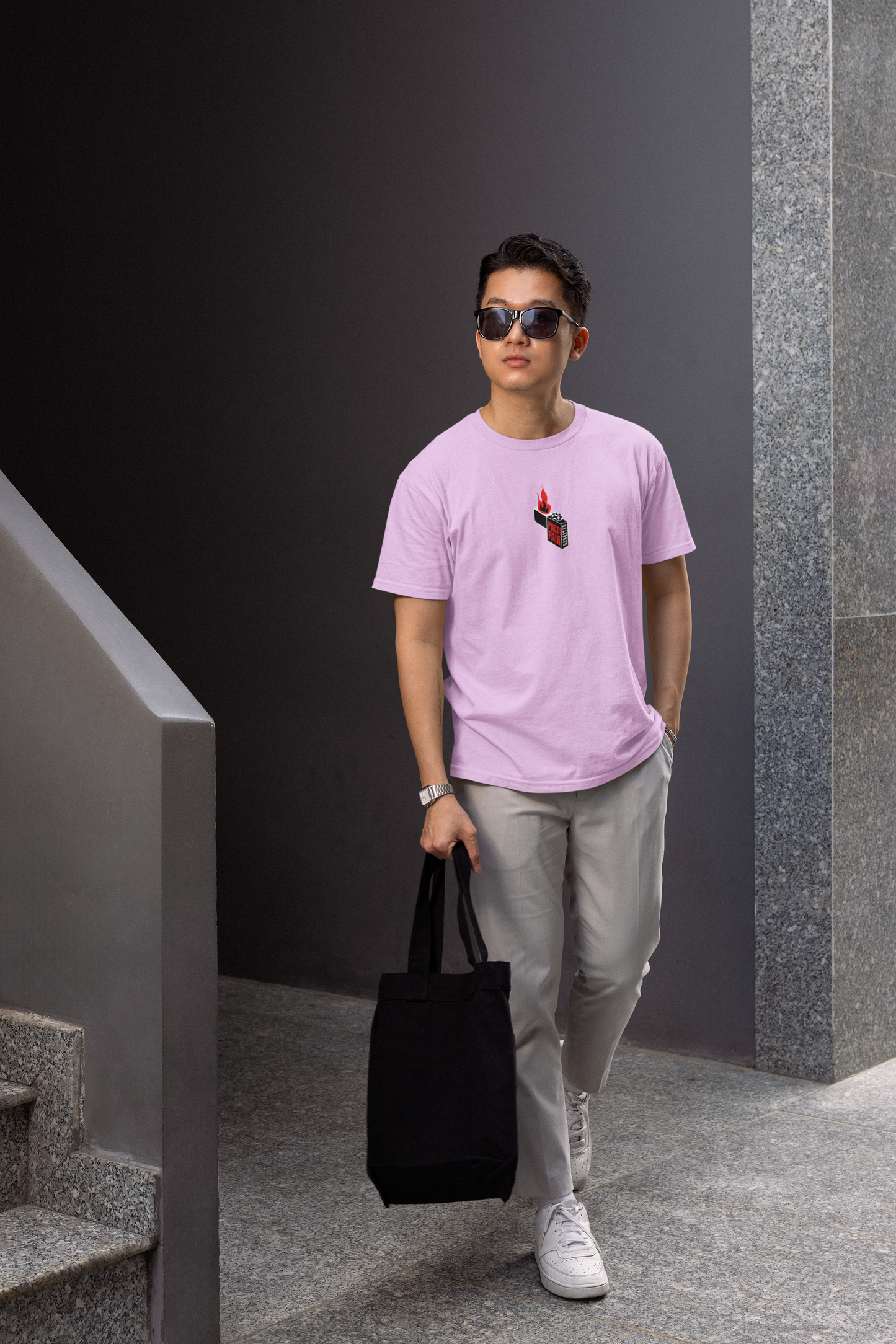 Fire Fail Lavender Round Neck T-Shirt for Men – Comfort Wear