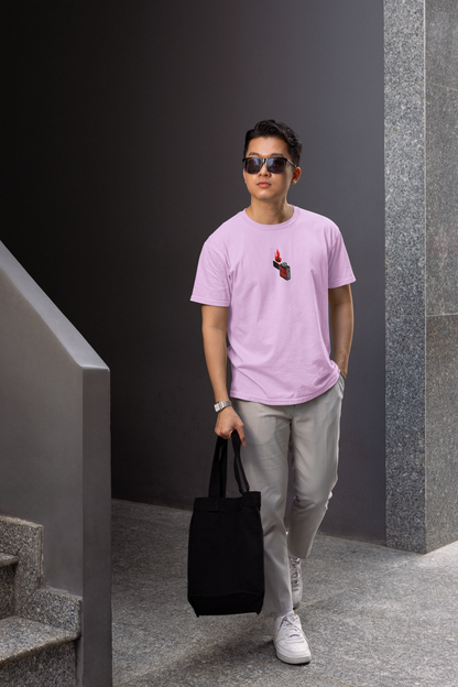 Fire Fail Lavender Round Neck T-Shirt for Men – Comfort Wear
