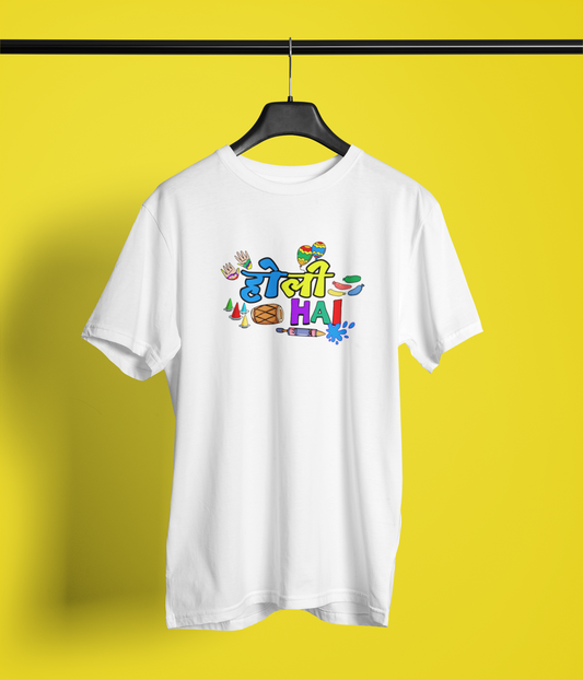 Holi Hai Unisex Round Neck T-Shirt by Hello Swanky