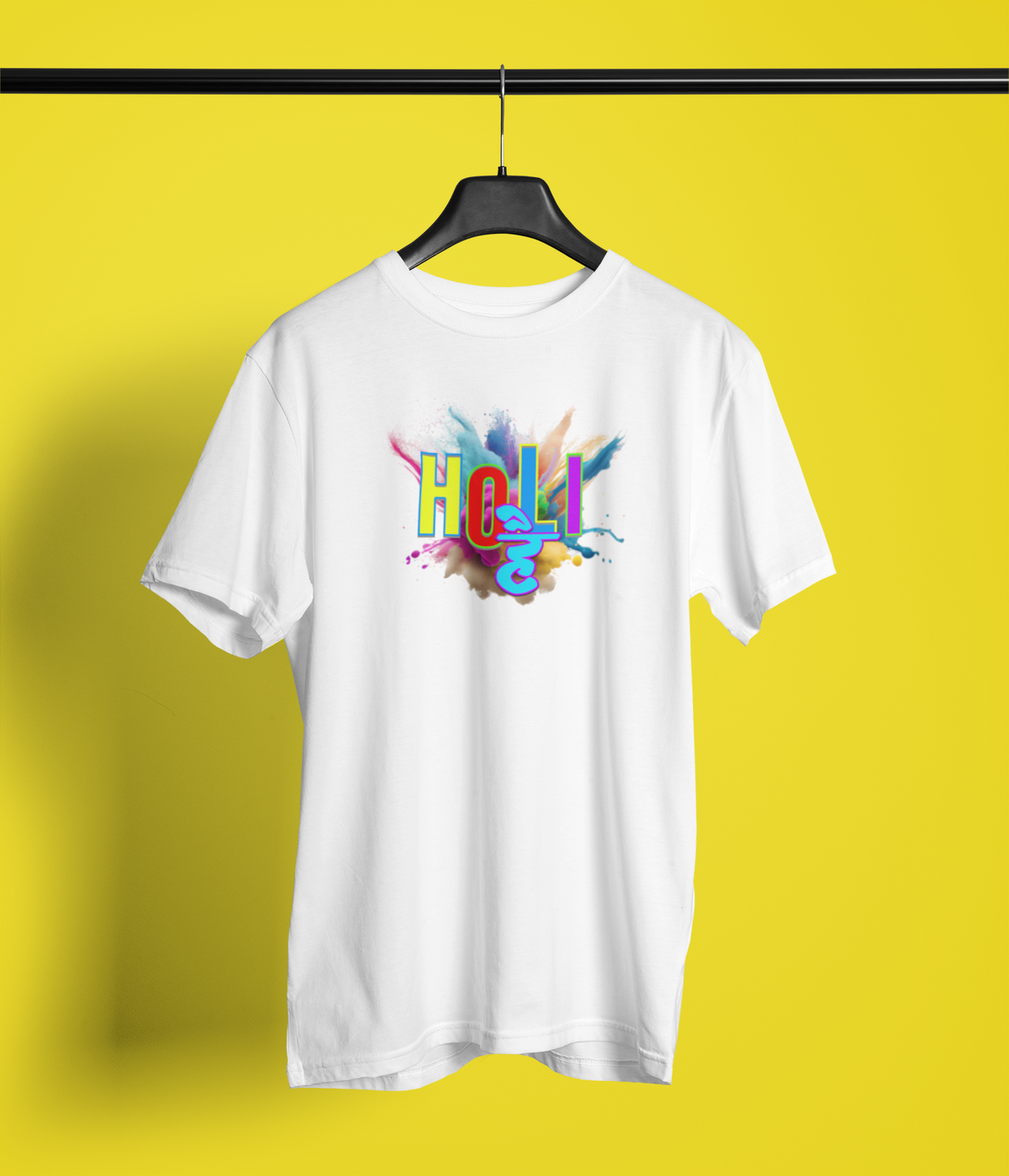 Holi Hain Unisex Round Neck T-Shirt by Hello Swanky