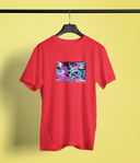 Street Art Half Sleeve Red Round Neck T-Shirt for Men by Hello Swanky