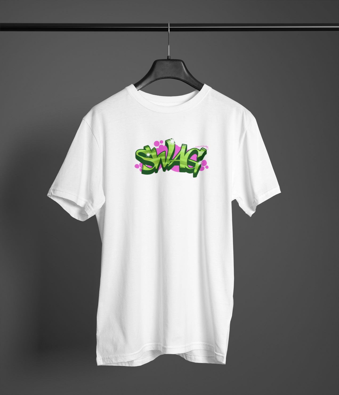 Swag Graffit Half Sleeve White Round Neck T-Shirt Style Tee