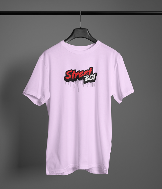 Street Boi Lavender Half Sleeve Round Neck T-Shirt Daily Style