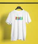 Holi Half Sleeve White Round Neck T-Shirt for Men by Hello Swanky