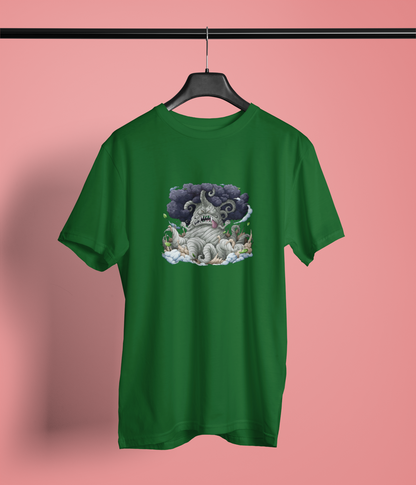 Kingbaum Half Sleeve Bottle Green Round Neck T-Shirt for Women