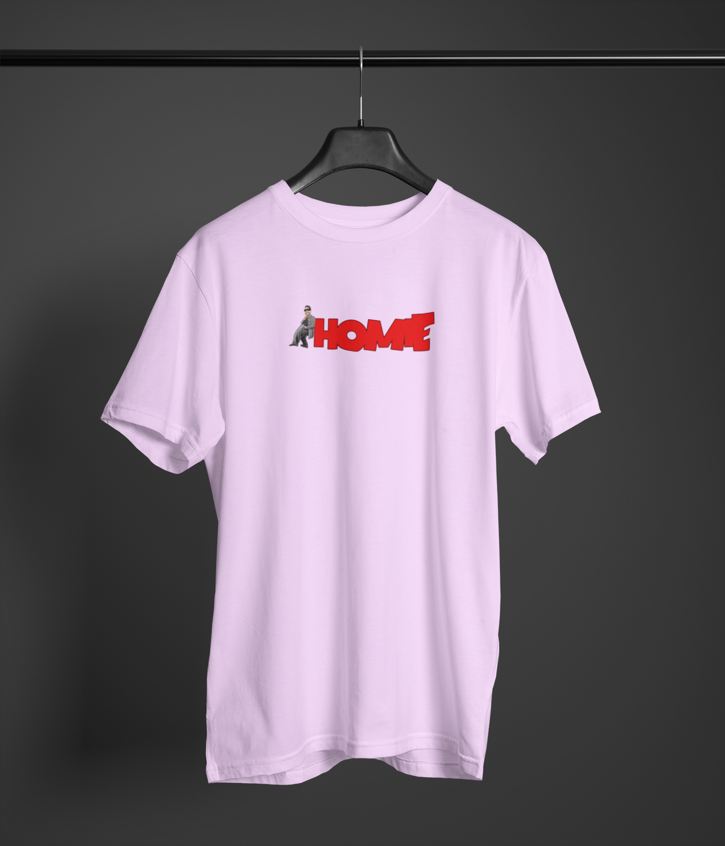 Homie Half Sleeve Lavender Round Neck T-Shirt for Men Casual Tee