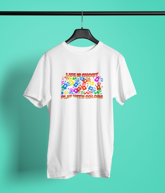 Make It Colorful Unisex Round Neck T-Shirt by Hello Swanky