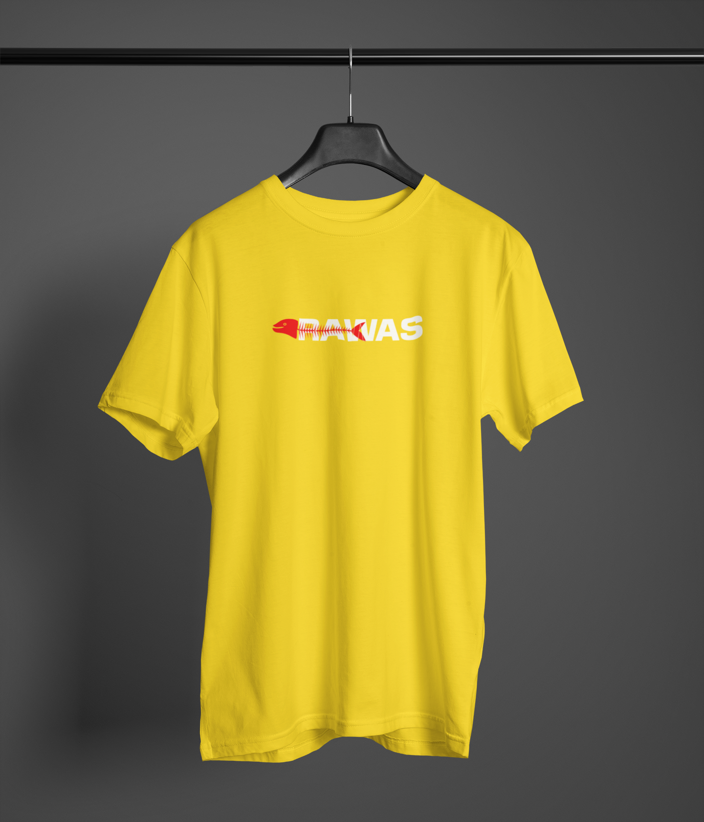 Rawas Half Sleeve Yellow Round Neck T-Shirt for Men