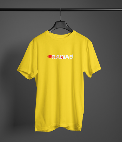 Rawas Half Sleeve Yellow Round Neck T-Shirt for Men
