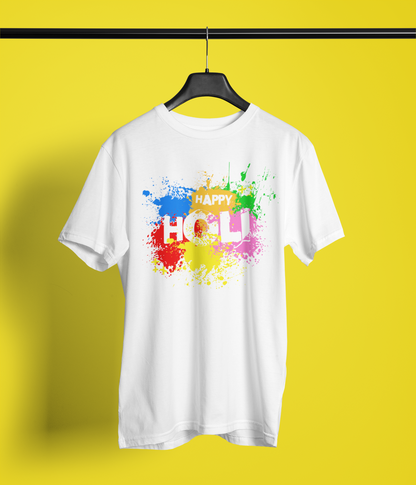 Happy Holi Unisex Round Neck T-Shirt by Hello Swanky