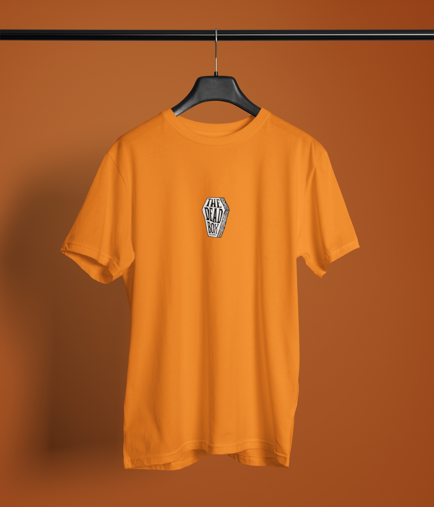 The Dead Box Half Sleeve Orange Round Neck T-Shirt Casual