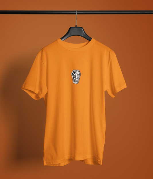 The Dead Box Half Sleeve Orange Round Neck T-Shirt Casual