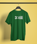 3.59AM Half Sleeve Bottle Green Round Neck T-Shirt for Men by Hello Swanky