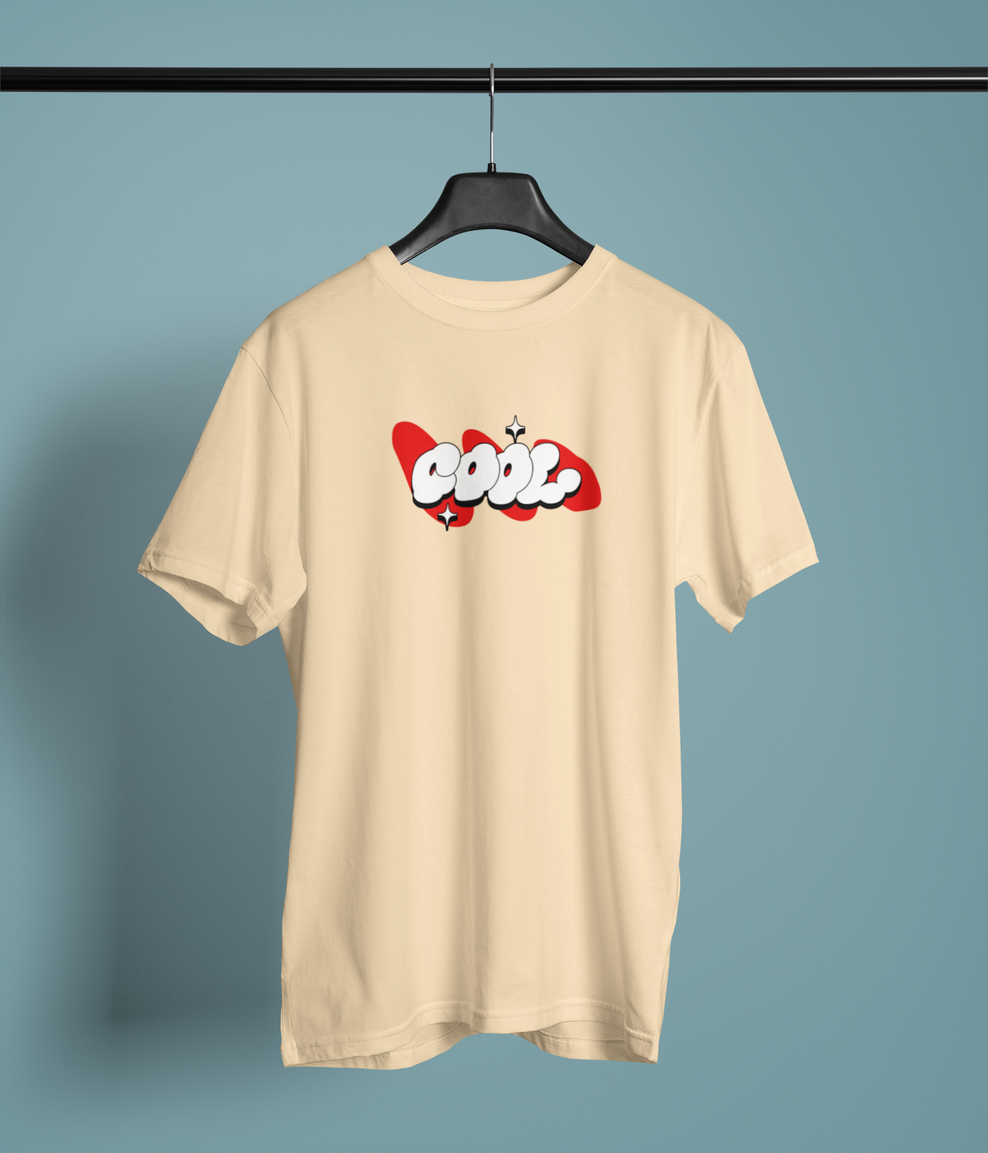 Cool Stars Half Sleeve Beige Round Neck T-Shirt for Women
