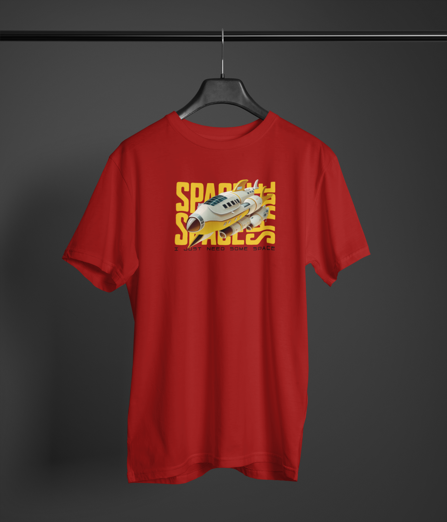Just Need Some Space Half Sleeve Maroon Round Neck T-Shirt for Men by Hello Swanky