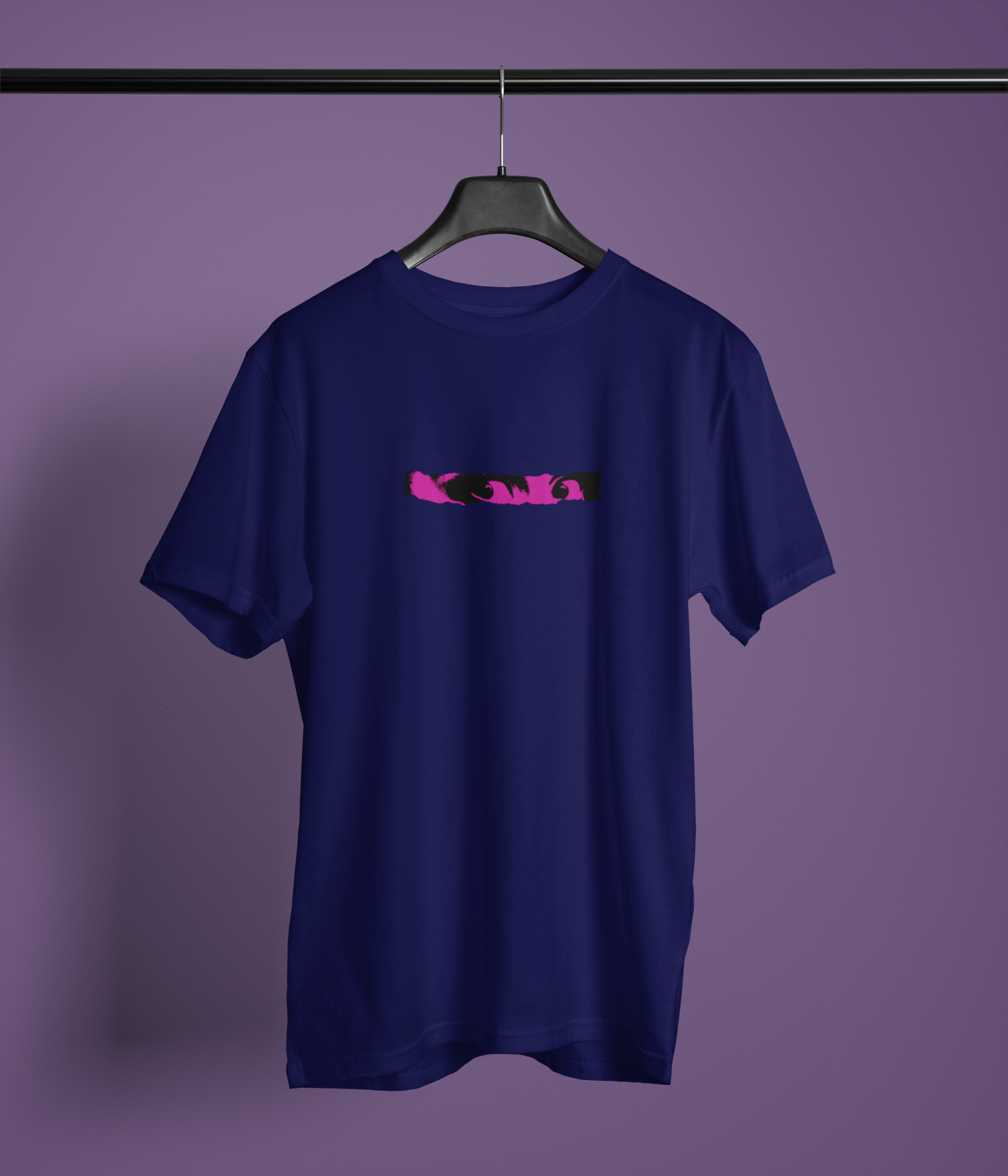 LOOK Half Sleeve Navy Blue Round Neck T-Shirt for Women by Hello Swanky