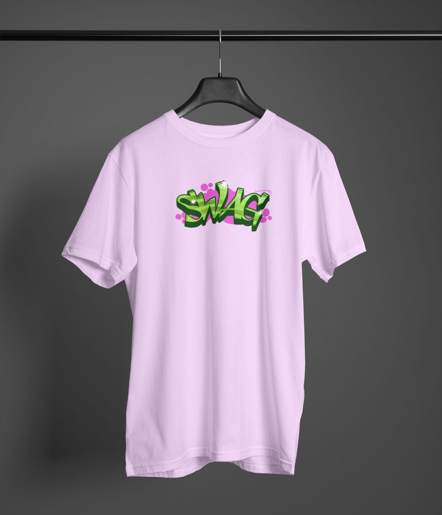 Swag Graffit Half Sleeve Lavender Round Neck T-Shirt Style Tee