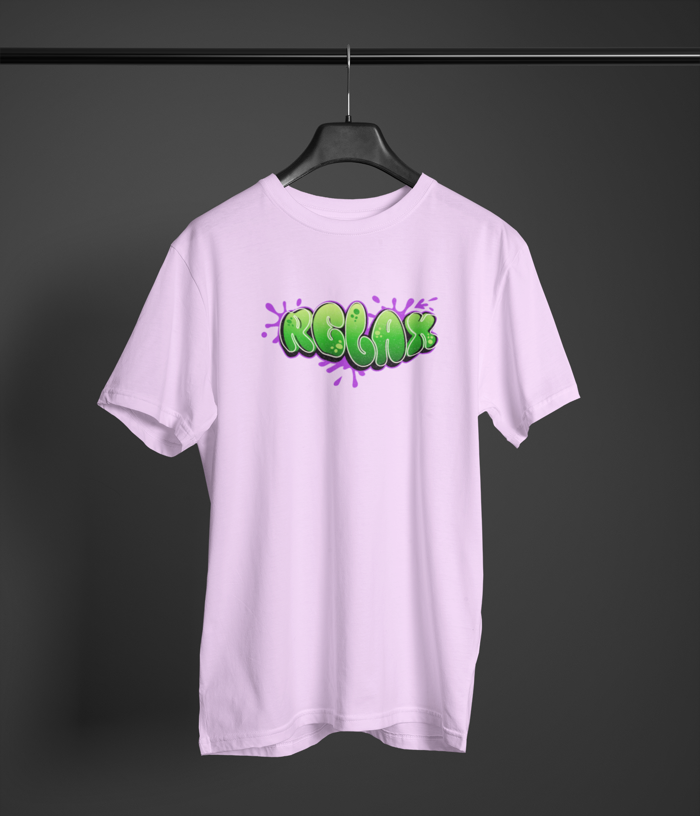 Relax Half Sleeve Lavender Round Neck T-Shirt for Comfort