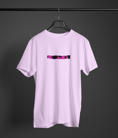 Look Half Sleeve Lavender Round Neck T-Shirt for Women